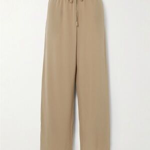 NWOT Matteau Silk Track Pants Beige